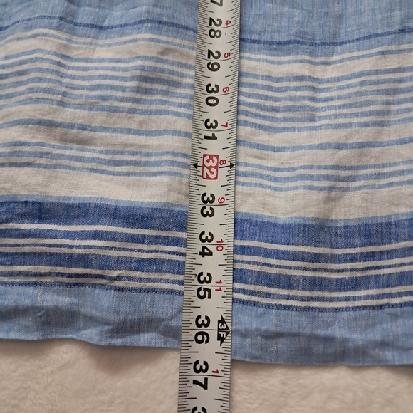 NWT Talbots Pintuck Linen Popover Dress Women's 6 Blue Striped Knee Length - Picture 9 of 11
